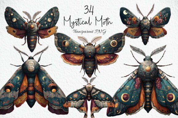Download Watercolor Mystical Moth Clipart Bundle - Art Collection