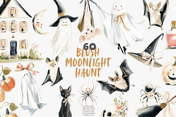 Download Soft Blush Halloween Clipart Bundle - Art Collection