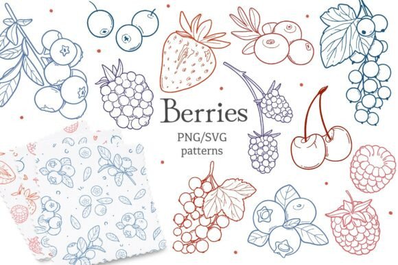 Download Berry Clipart SVG PNG, Fruit Patterns - Art Collection