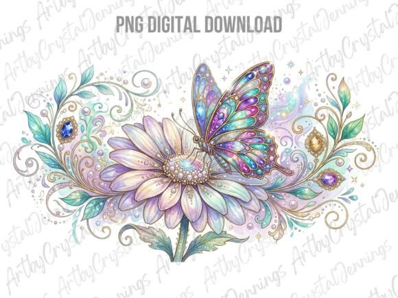 Download Magical Butterfly Flower Clipart PNG - Art Collection