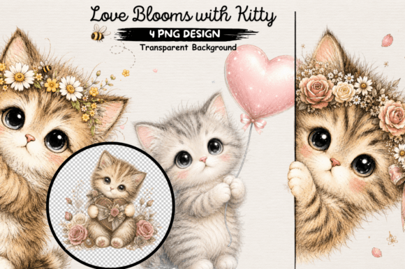 Download Kitty in Pink Blossom,Clipart PNG,Kitten - Art Collection