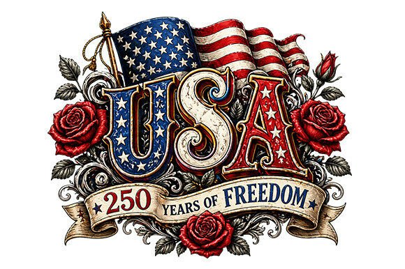 Download USA 250 Years PNG Patriotic Roses Art - Art Collection