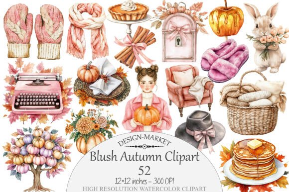 Download Watercolor Blush Autumn Clipart - Art Collection