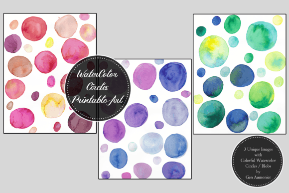 Download Watercolor Circles Printable Wall Art - Art Collection
