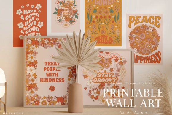 Download Groovy Boho Bouquet Printable Wall Art - Art Collection