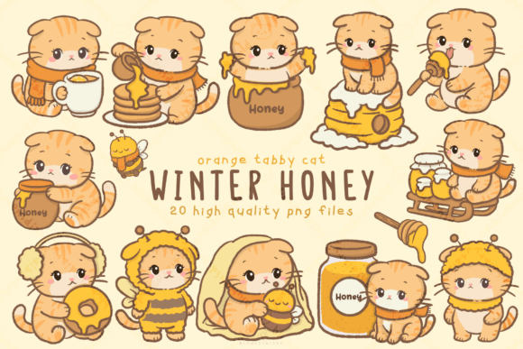 Download Winter Honey Orange Cat Clipart - Art Collection