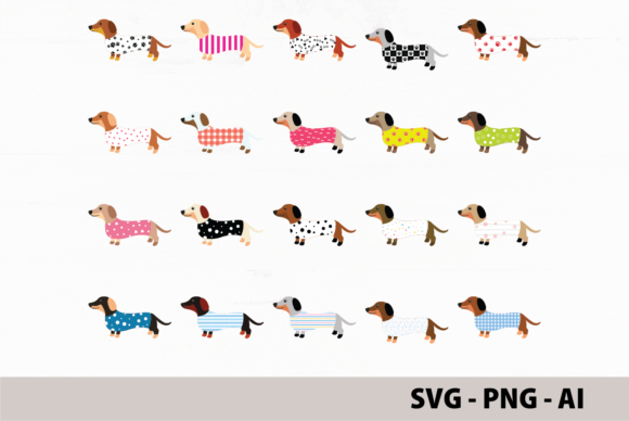 Download Dachshunds Clipart, Colorful Weiner Dogs - Art Collection