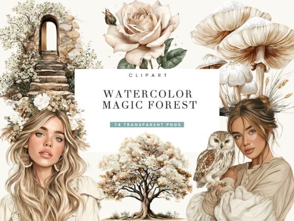 Download Watercolor Magical Forest Clipart - Art Collection