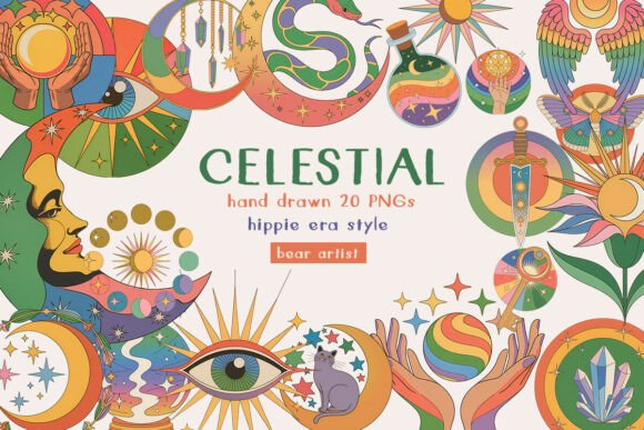 Mystical Celestial Symbols, PNG Bundle - Download Now
