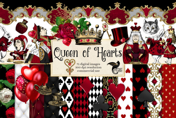 Download Queen of Hearts Digital Scrapbook Kit - Art Collection