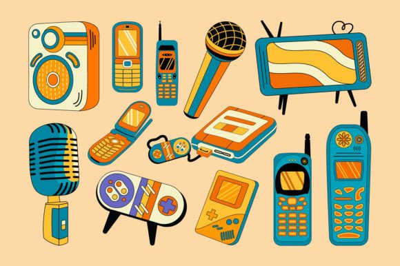 Download Electronic Devices Collection Pop Retro - Electronic Collection