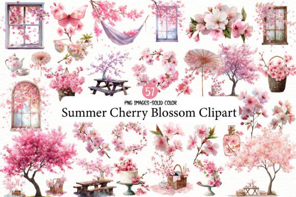 Download Summer Cherry Blossom Clipart - Art Collection